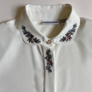 Vintage white floral blouse